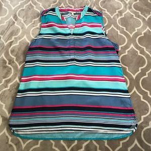 Talbots Striped Top Multi Color Large Petite
